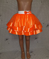 Дитяча спідничка в два шари фатину з широкими стрічками, розмір 116