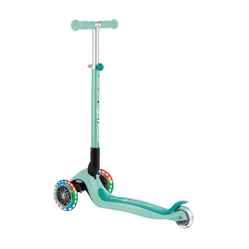 Самокат GLOBBER серії PRIMO FOLDABLE LIGHTS, м'ятний, колеса з підсвіткою, 50кг, 3+