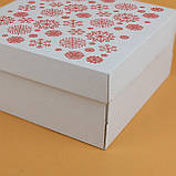 Коробка на Новий рік для Подарунків "Сніжинки" 150*150*70 мм, фото 6