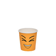 Стакани паперові одношарові для гарячих і холодних напоїв 110мл 50 шт SMILE / Стаканчик одноразовий