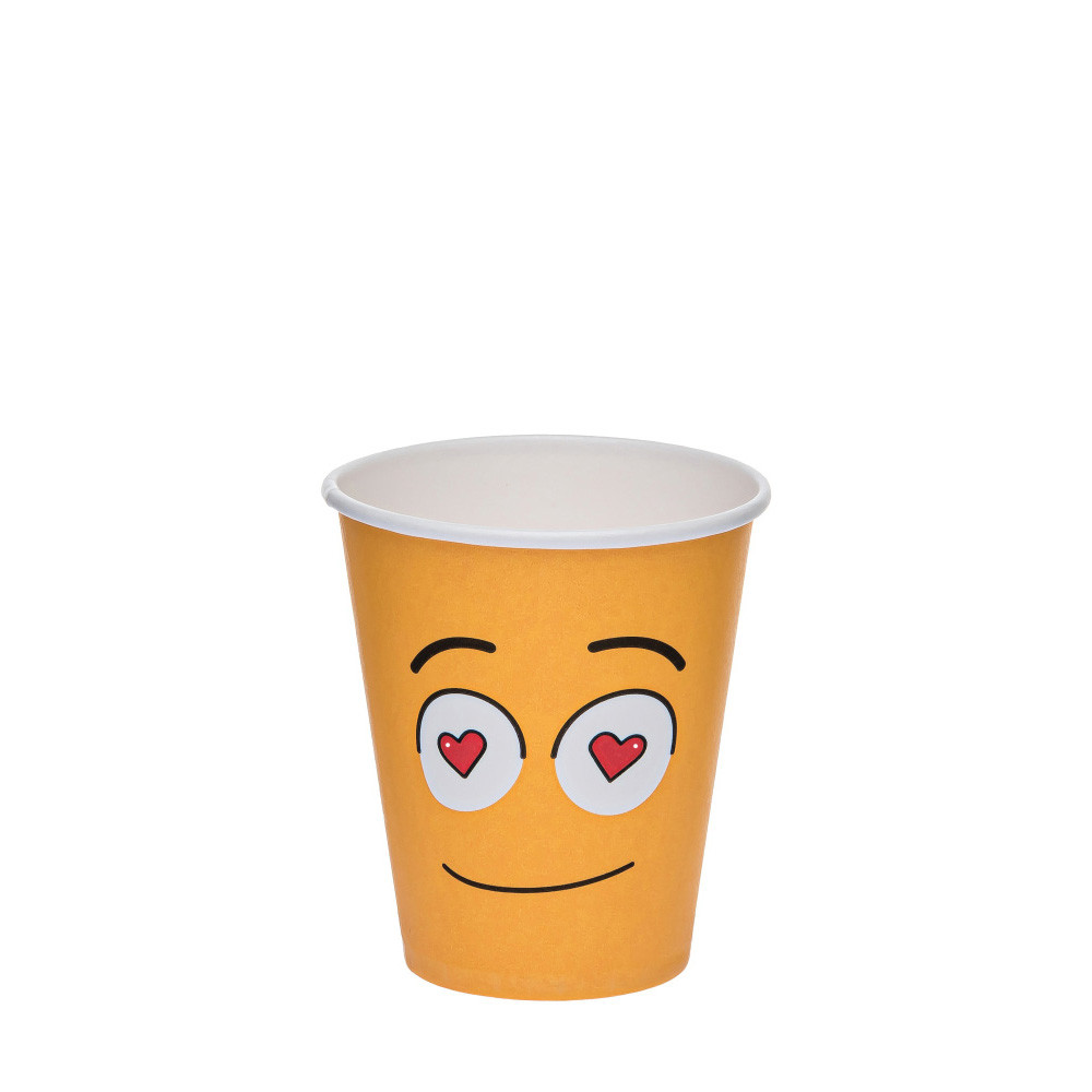 Стаканчик паперовий одношаровий для гарячих і холодних напоїв 175мл 50 шт SMILE / Стакани одноразов