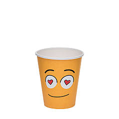 Стаканчик паперовий одношаровий для гарячих і холодних напоїв 175мл 50 шт SMILE / Стакани одноразов