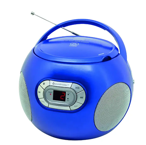 Бумбокс Soundmaster SCD2120BL Радіо CD-плеєр FM AUX, Синій, Німеччина, фото 1