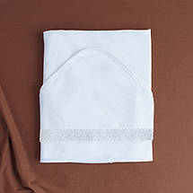 Білі крижми, Крижма інтерлок куточок, Бавовняна дитяча крижма на хрещення, фото 2