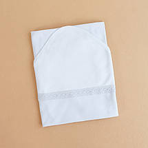 Білі крижми, Крижма інтерлок куточок, Бавовняна дитяча крижма на хрещення, фото 4