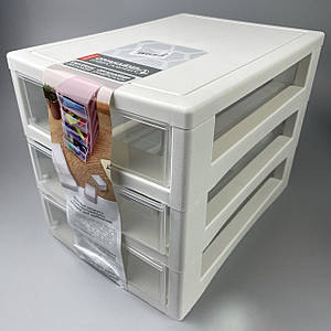 Органайзер  на 3 шухляди БІЛА Троянда