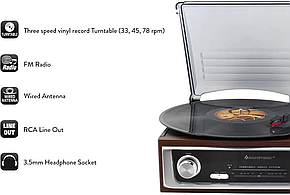 Вініловий програвач Soundmaster PL196H, Німеччина, фото 3