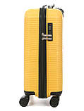 Валіза мала S поліпропілен жовта 55х37х22см/38л/2.7кг/Worldline 291, фото 2