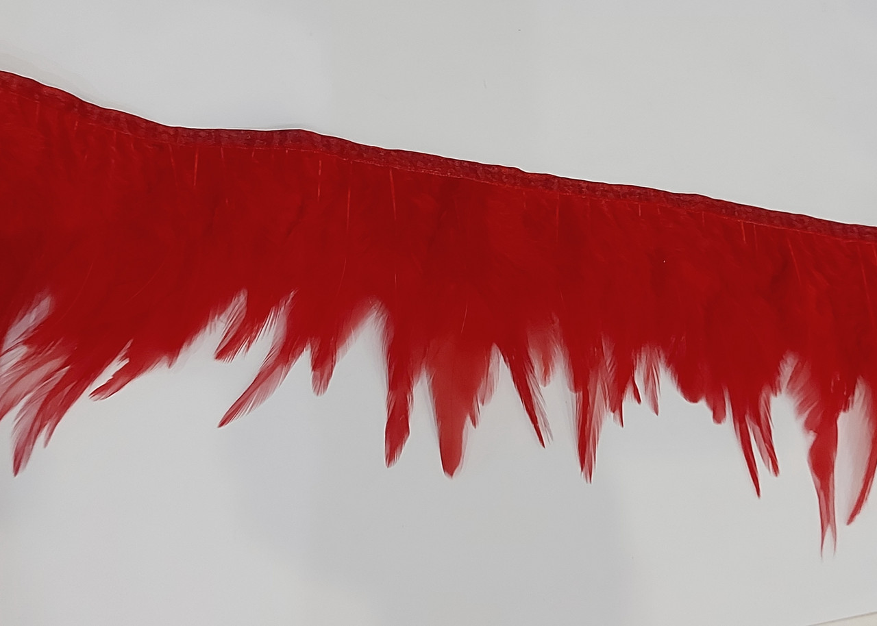 Перова тасьма, тасьма з пір'я червона. НА метраж 1 метр