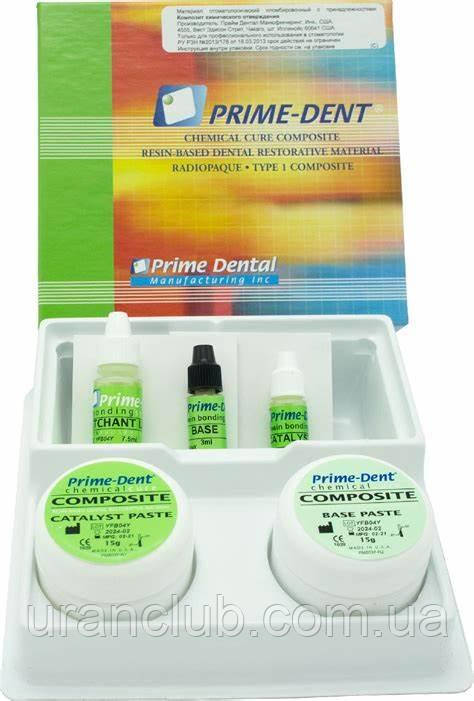 Композитний матеріал хімічного затвердіння прайм дент Prime-Dent 15 гр.+15 гр.