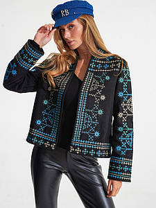 Елегантний жіночий жакет напівприталеного крою втачний рукав