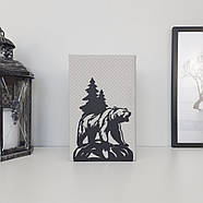 Металевий упор для книг Glozis Bear (чорний), фото 3