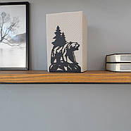 Металевий упор для книг Glozis Bear (чорний), фото 4