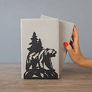 Металевий упор для книг Glozis Bear (чорний), фото 5