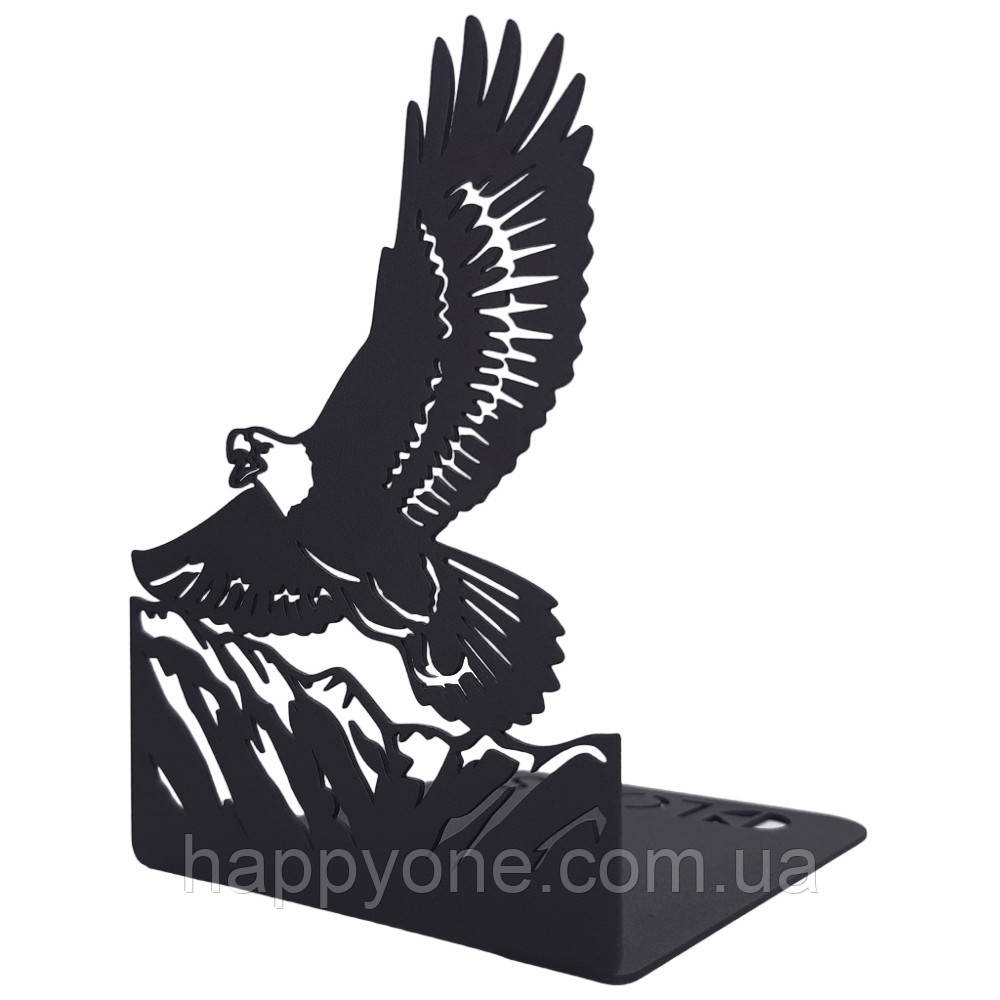 Металевий упор для книг Glozis Eagle (чорний), фото 1