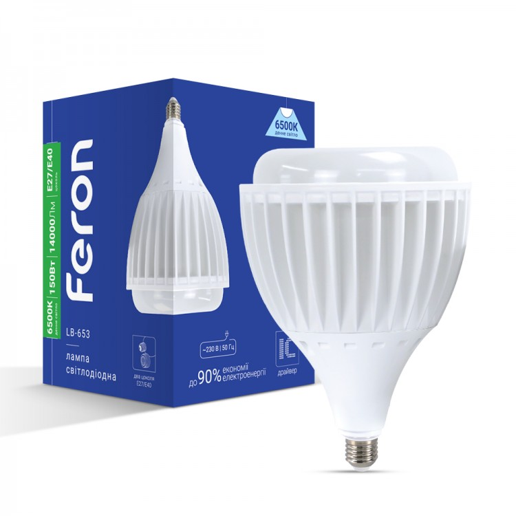 Світлодіодна LED лампа Feron LB-653 150W Е27-E40 14000Lm 6500K 150Вт (для складських та виробничих приміщень)