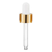 Піпетка косметична 10 мл — d18 мм (біла-золото)