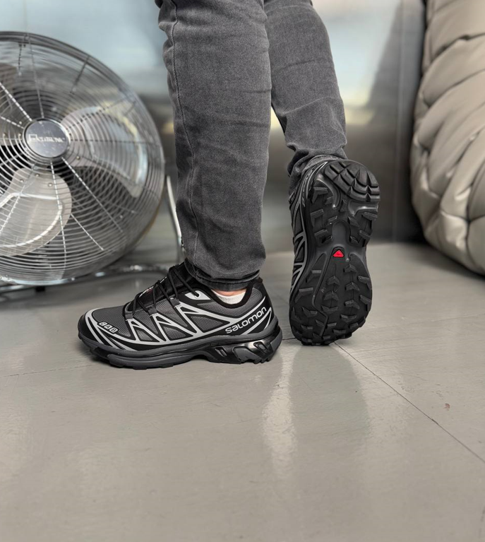 Чоловічі Термо кросівки Salomon XT-6 black grey зимние Саломон чорні з сірим теплі на флісі осінь зима