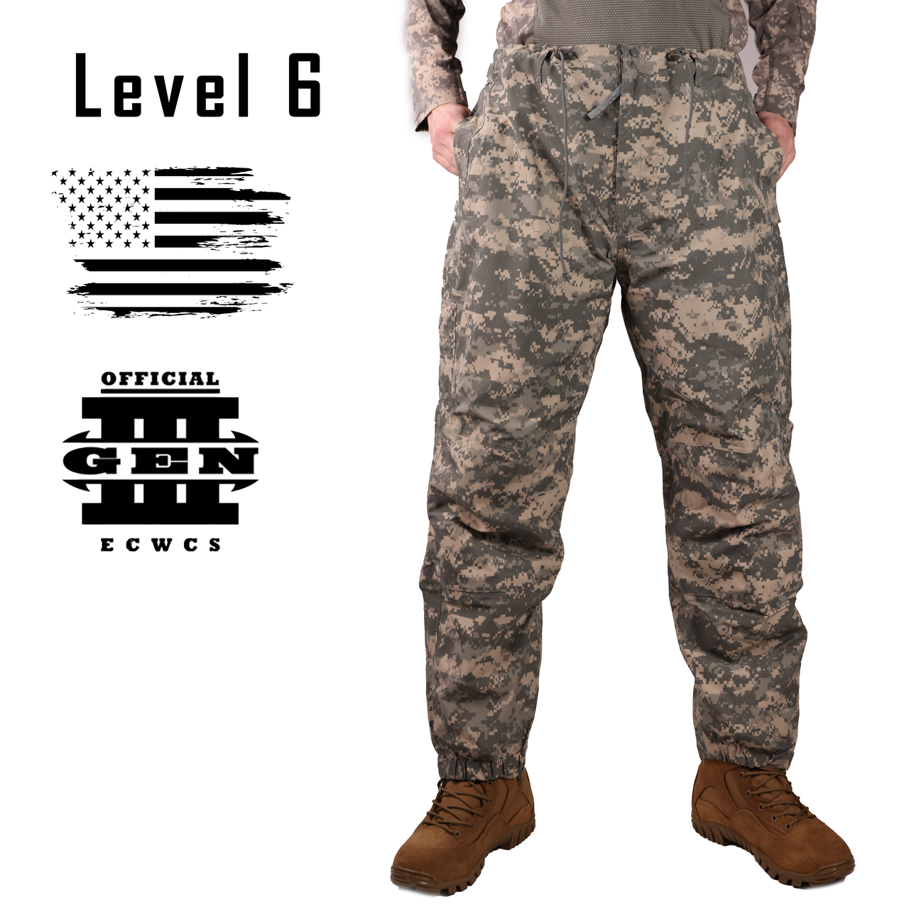 Штани ECWCS Gen III Level 6, Розмір: Large Long, Колір: ACU, Gore-Tex Paclite, фото 1