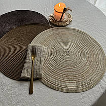 Підставка під тарілку кругла Солом'яні підставки під тарілки Килимки для сервірування круглі, фото 2