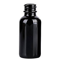 Флакон косметичний скляний чорний глянсовий — 30 мл (Тара для косметики)