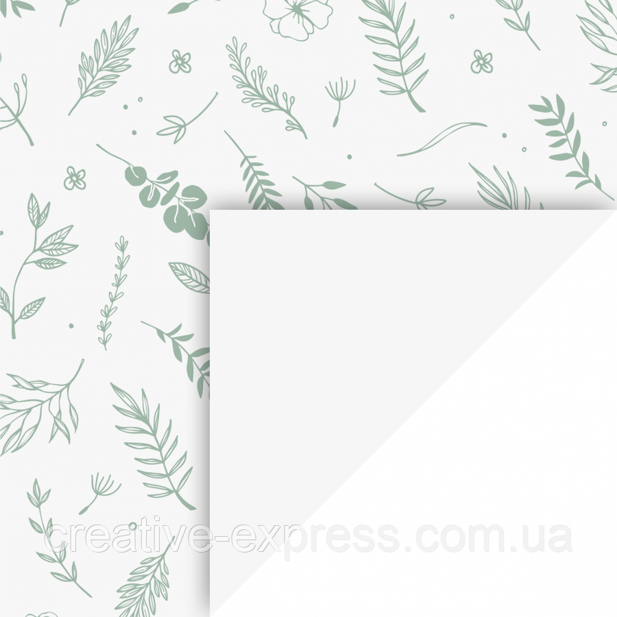 Папір з малюнком "Листки", 21*29,7см, Білий, 240г/м2, Heyda