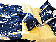 Постільна білизна Королева Ночі (Сатин Premium) | Полуторний комплект | 50х70 | Пір'я на темному та жовтому, фото 3