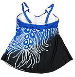 Купальник-сукня 3XL 52 синій жіночий роздільний танкіні великий розмір, фото 3