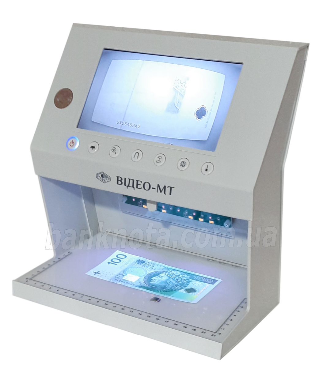 Спектр-Видео-МТ-2 — фото  Значна економія! Детектор не вимагає витратного матеріалу, тепер не потрібно купувати запасні УФ-лампочки!  Прилад виготовлений за сучасною технологією, на найновішій елементній базі. Замість УФ-ламп, встановлено якісні УФ-світлодіоди від LG. За яскравістю UV-LED можливо умовно прирівняти до 2-х. УФ-ламп потужністю 9W - в еквівалентні, загалом 18W. Охолодження світлодіодів здійснюється за допомогою якісного радіатора, з алюмінієвого профілю.   Прилад має значну перевагу перед ламповими моделями, оскільки не потребує витратного матеріалу - тобто заміни УФ-ламп.   Термін служби потужних УФ-світлодіодів в цілому до 60 000 ч. (4-5 років).