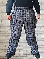 Теплые штаны мужские оптом на флисе трехнитка большого размера ровные снизу синий черный р.52 56 60 64 68