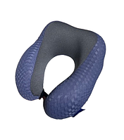 Подушка дорожня з Релакс ефектом пам'яттю Memory Foam ортопедична подушка для подорожей 30*26 см Синій