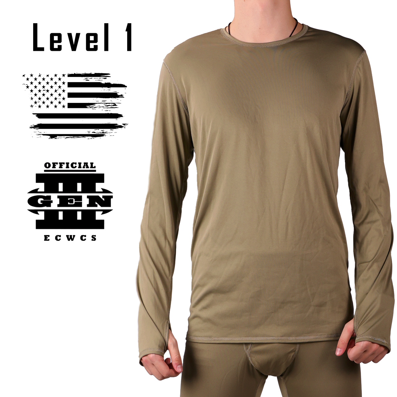 Термобілизна кофта, Розмір: X-Large Regular, ECWCS GEN III Level 1, Цвет: Dark Tan, фото 1