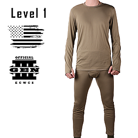 Комплект термобілизни, Розмір: Large Regular, ECWCS GEN III Level 1, Цвет: Dark Tan