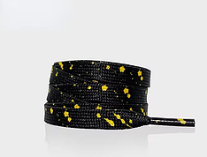 Кольорові шнурки для взуття чорно-жовтий колір