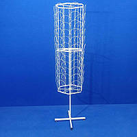 Стійка під шапки підлогова, що обертається, на 66 шапок, біла
