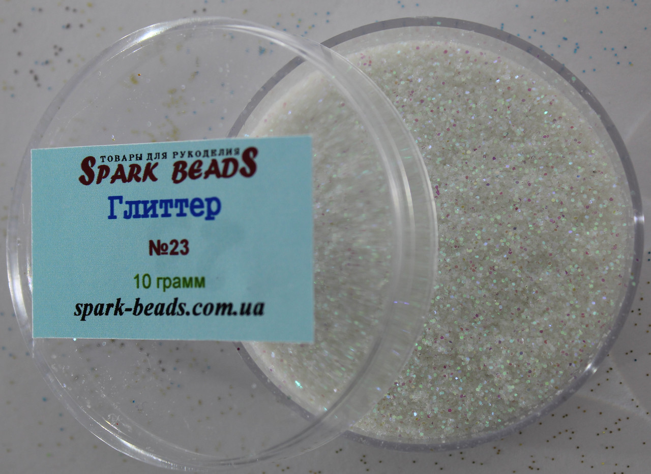 Глітер (блискітки), колір — білий хамелеон (велише, ніж No 05), 10 г No23, фото 1