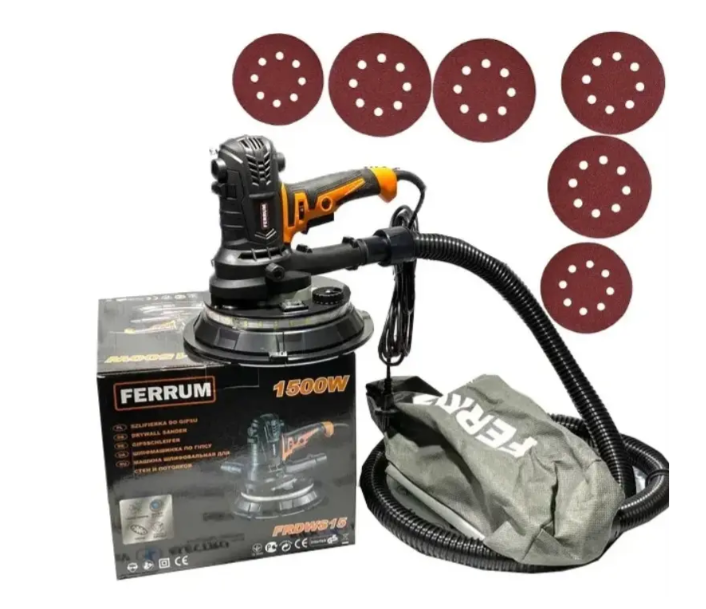 Шліфмашина для стель і стін FERRUM FRDWS15 (діодна підствітка), фото 1