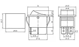Перемикач широкий з підсвіткою (ON-OFF) 4 контактний, 15A, 220 V, синій, фото 3