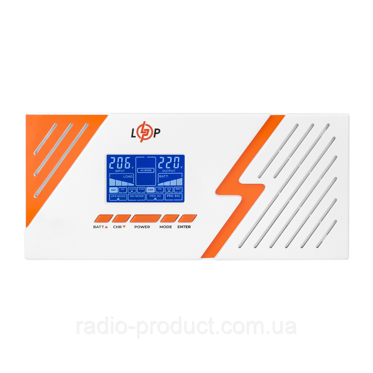 ДБЖ з правильною синусоїдою 12V LPM-PSW-1500VA (1050Вт) White