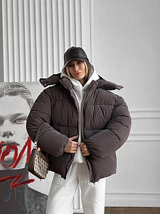 Оверсайз куртка пуховик Blaid шоколад унісекс L/XL