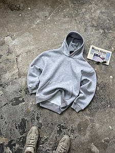 Оверсайз худі унісекс з начосом Over сірий меланж