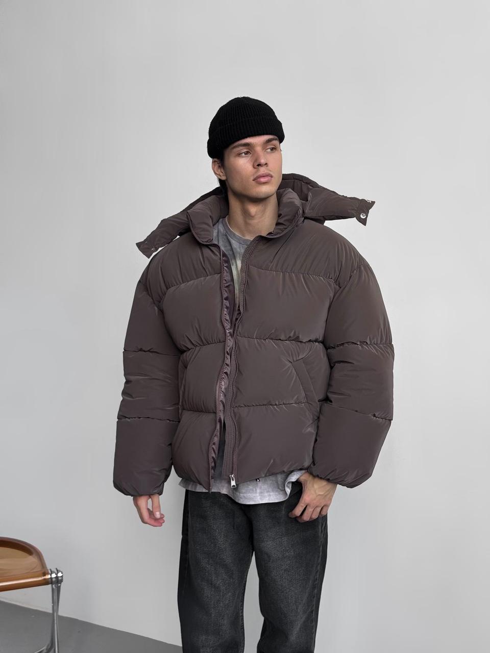 Оверсайз куртка пуховик Blaid шоколад унісекс