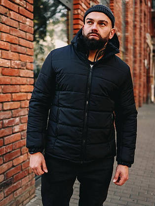 Чоловіча зимова куртка до -25 °C молодіжна повсякденна на мікрофлісі з капюшоном бічними кишенями на хлопця, фото 2