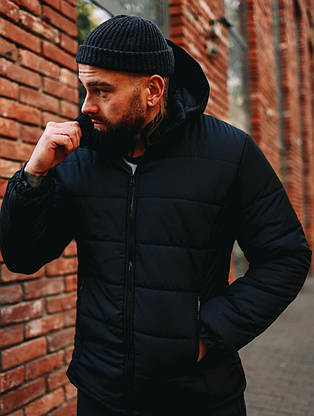 Чоловіча зимова куртка до -25 °C молодіжна повсякденна на мікрофлісі з капюшоном бічними кишенями на хлопця, фото 4