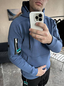 Зимовий худі з начосом індиго Grand