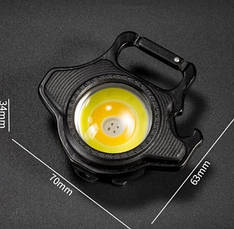 Міні ліхтарик брелок Rablex RB-437 COB біле жовте червоне світло світильник кишеньковий з карабіном відкривачем, фото 4