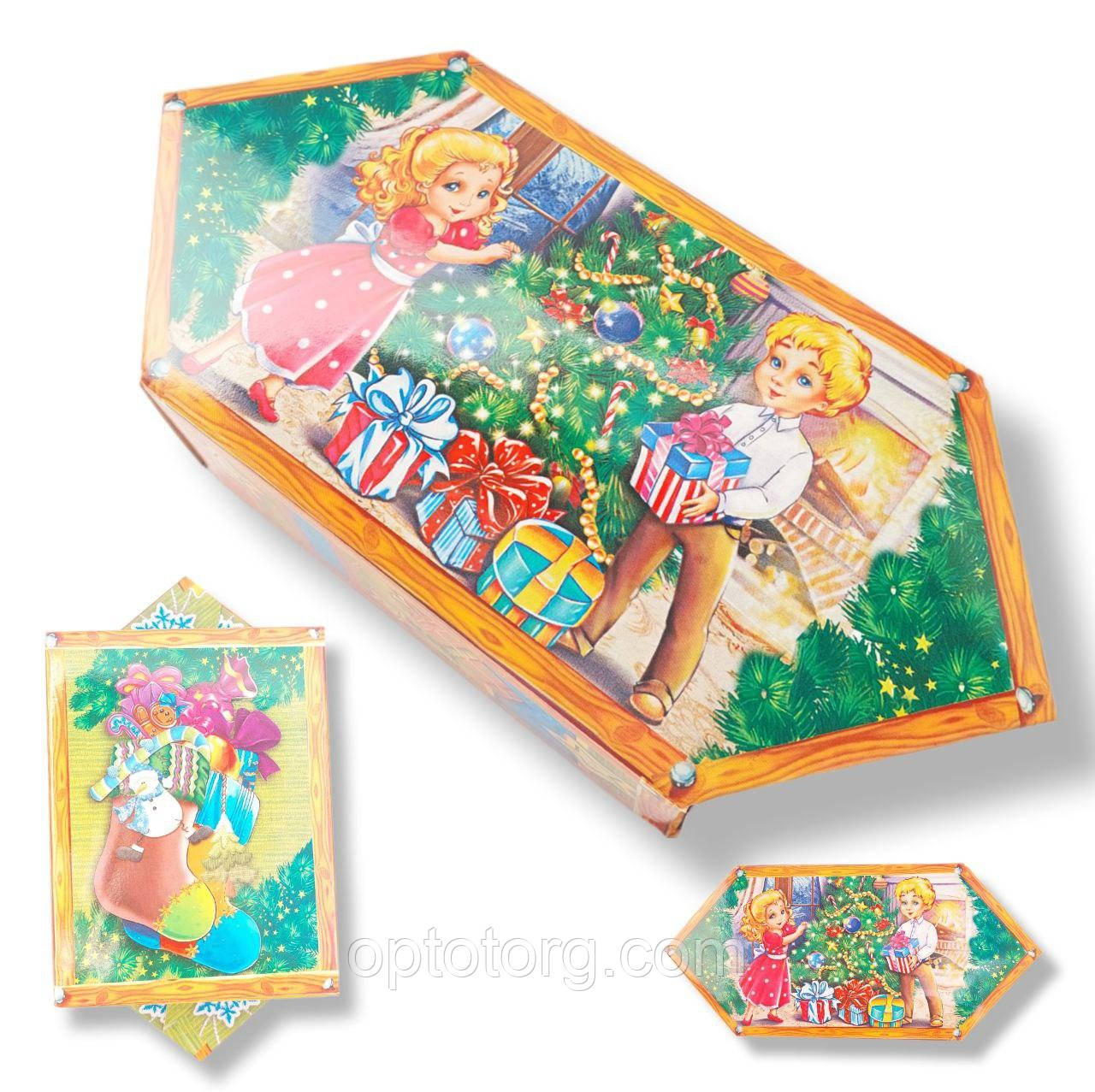 Упаковка для цукерок Новий рік 150-200 грам, фото 1