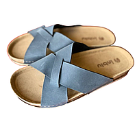 Чоловічі шльопанці сандалі Inblu на липучці, брендові шльопки на літо з анатомічною устілкою та білою підошвою. Синій, 42