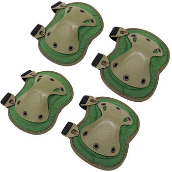 Тактичні наколінники та налокітники 4 шт Ersav, Зелений / Наколінники захисні / Захисний набір для ліктів