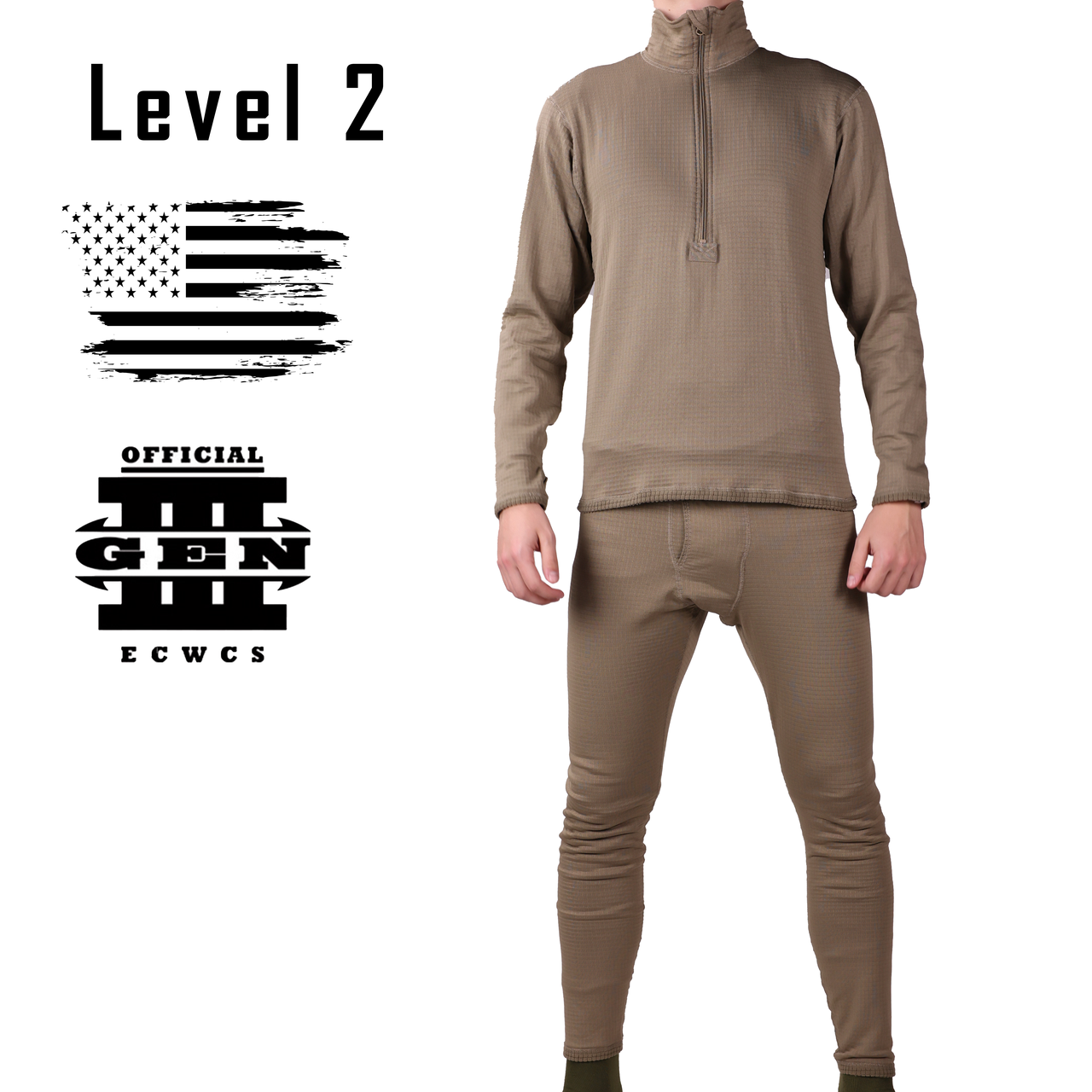 Комплект термобілизни, Розмір: XX-Large-Long, ECWCS GEN III Level 2, Колір: Coyote Brown, фото 1